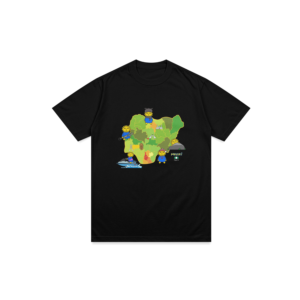Mushi map t shirt (black)